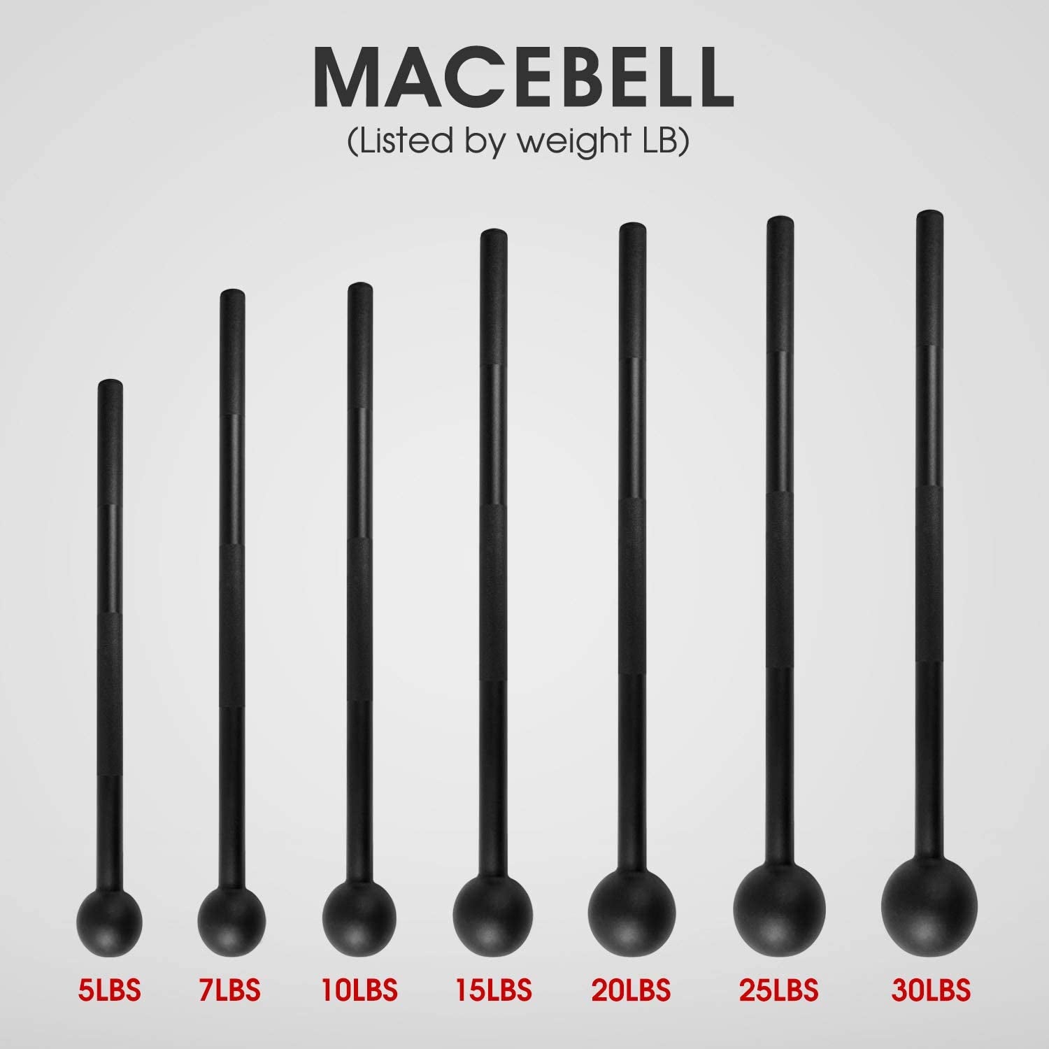 Steel Mace Bell for Strength Training – Full Body Workout, Grip & Shoulder Exercise Equipment, Forearm & Muscle Conditioning, Rehabilitation & Mobility Tool – 5lb to 30lb Weights for Men & Women