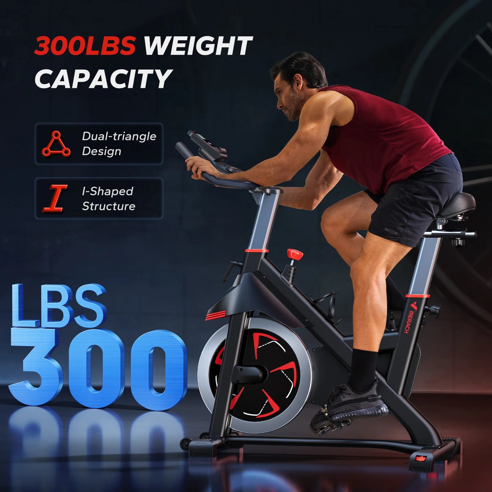 Exercise Bike S38 – Indoor Cycling Bike with Magnetic Resistance, Exclusive Fitness App, 300Lbs Capacity, Comfortable Seat & Tablet Mount for Home Gym & Weight Loss