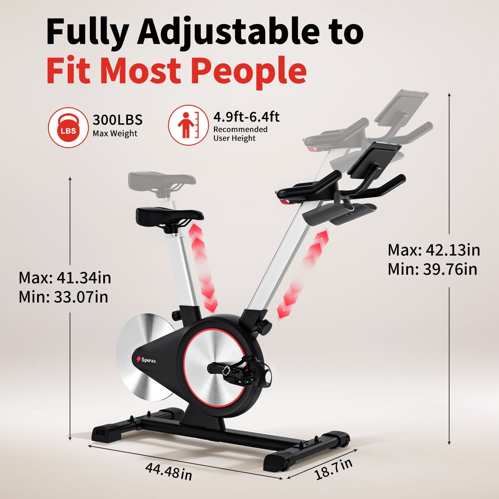 Stationary Exercise Bike for Home with Adjustable Resistance – 300LB Capacity