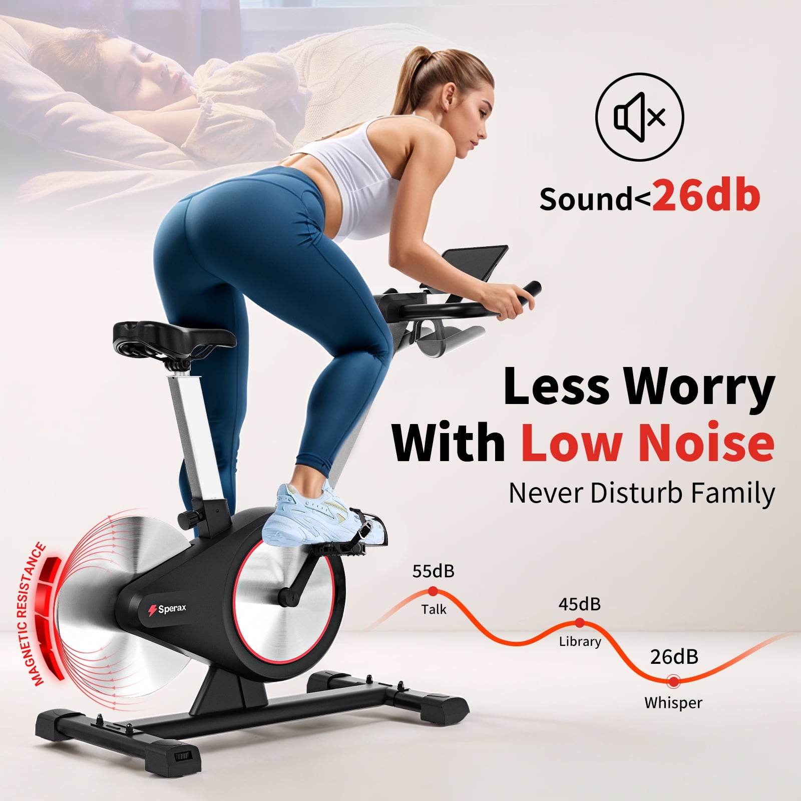 Stationary Exercise Bike for Home with Adjustable Resistance – 300LB Capacity