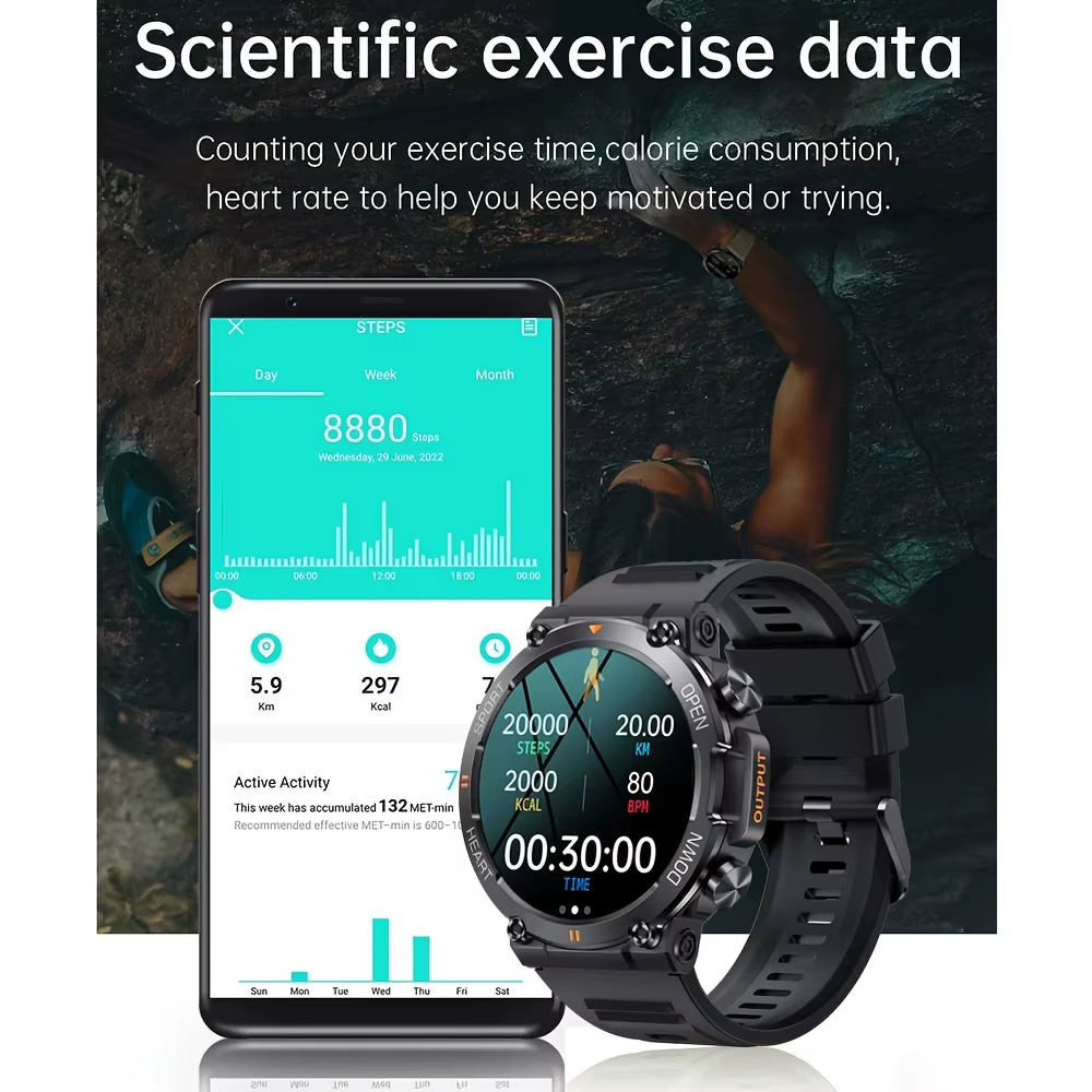 K56Pro Smartwatch for Men – Fitness Tracker with Heart Rate, Bluetooth, HD 1.39” Display & Long Battery Life