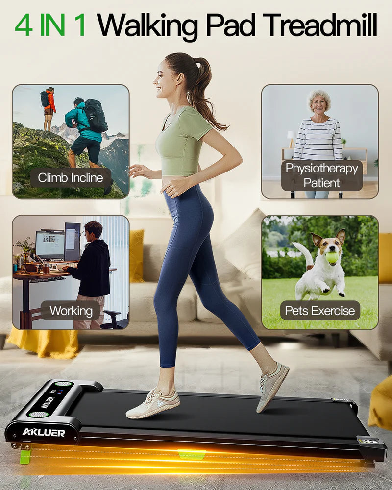 Under Desk Treadmill with Incline – Walking Pad for Home Office & Compact Fitness