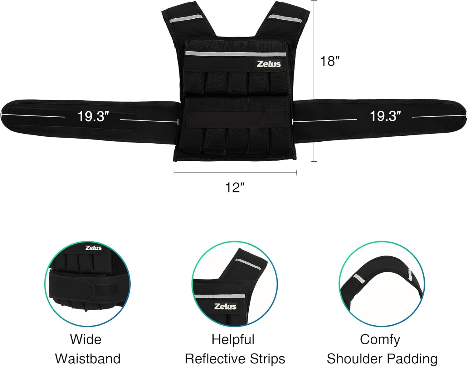 Adjustable Weighted Vest 20/30/60LB for Men & Women – Workout, Cardio, Strength Training & Weight Loss