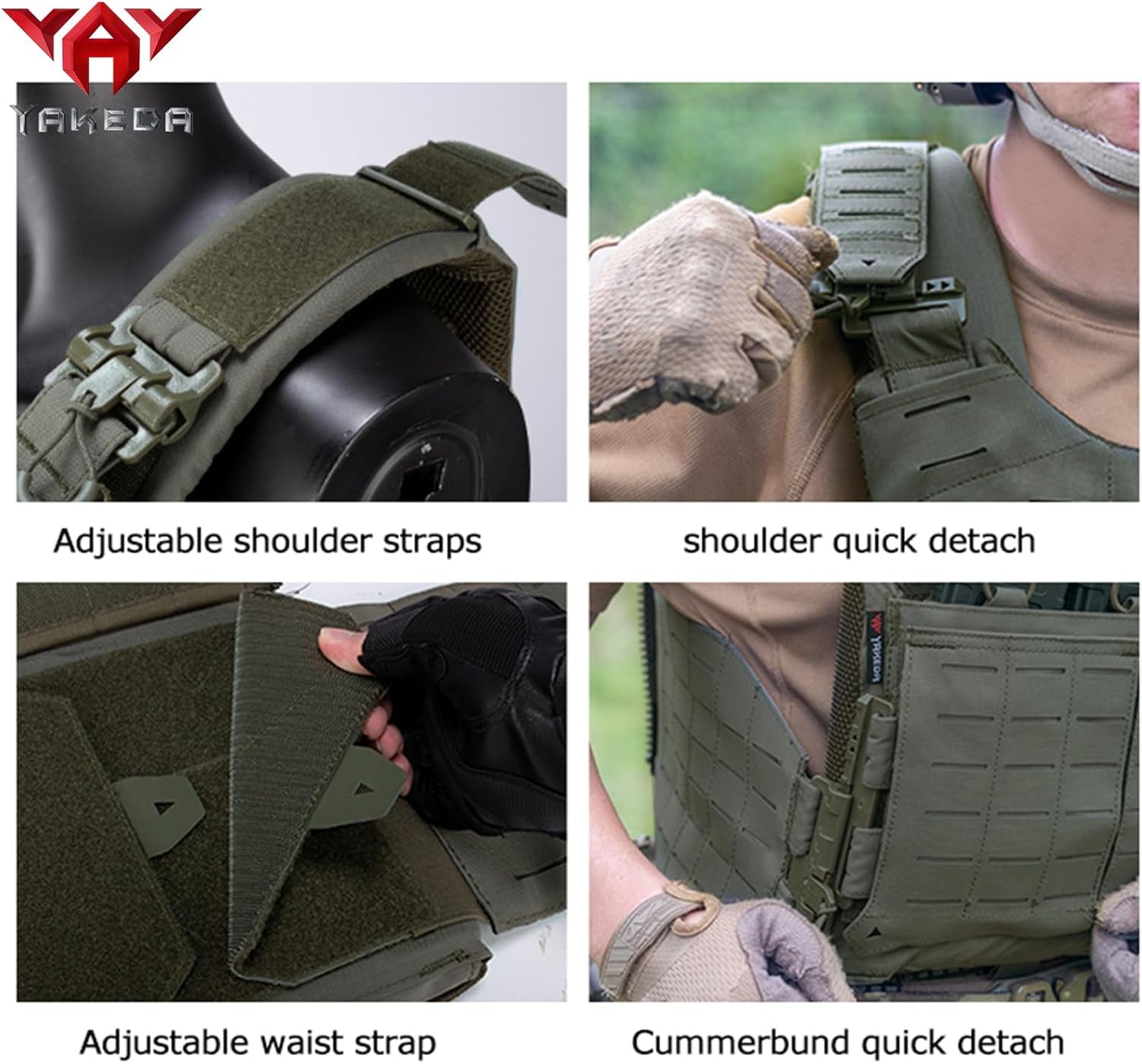 Tactical Weighted Vest – Adjustable Training Vest with Quick Release Buckle & Back Zipper for Fitness, Airsoft & Outdoor Workouts