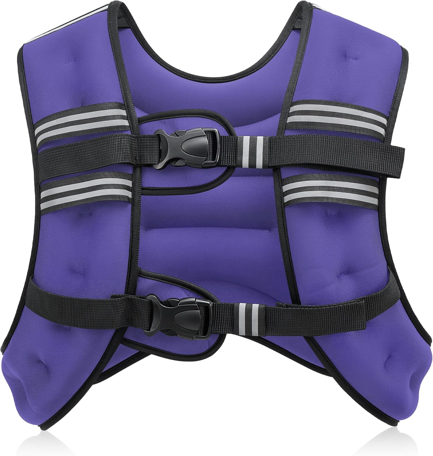 Adjustable Weighted Vest (6–30 lbs) with Reflective Stripes – Strength Training, Running, CrossFit, Fitness & Weight Loss – Purple