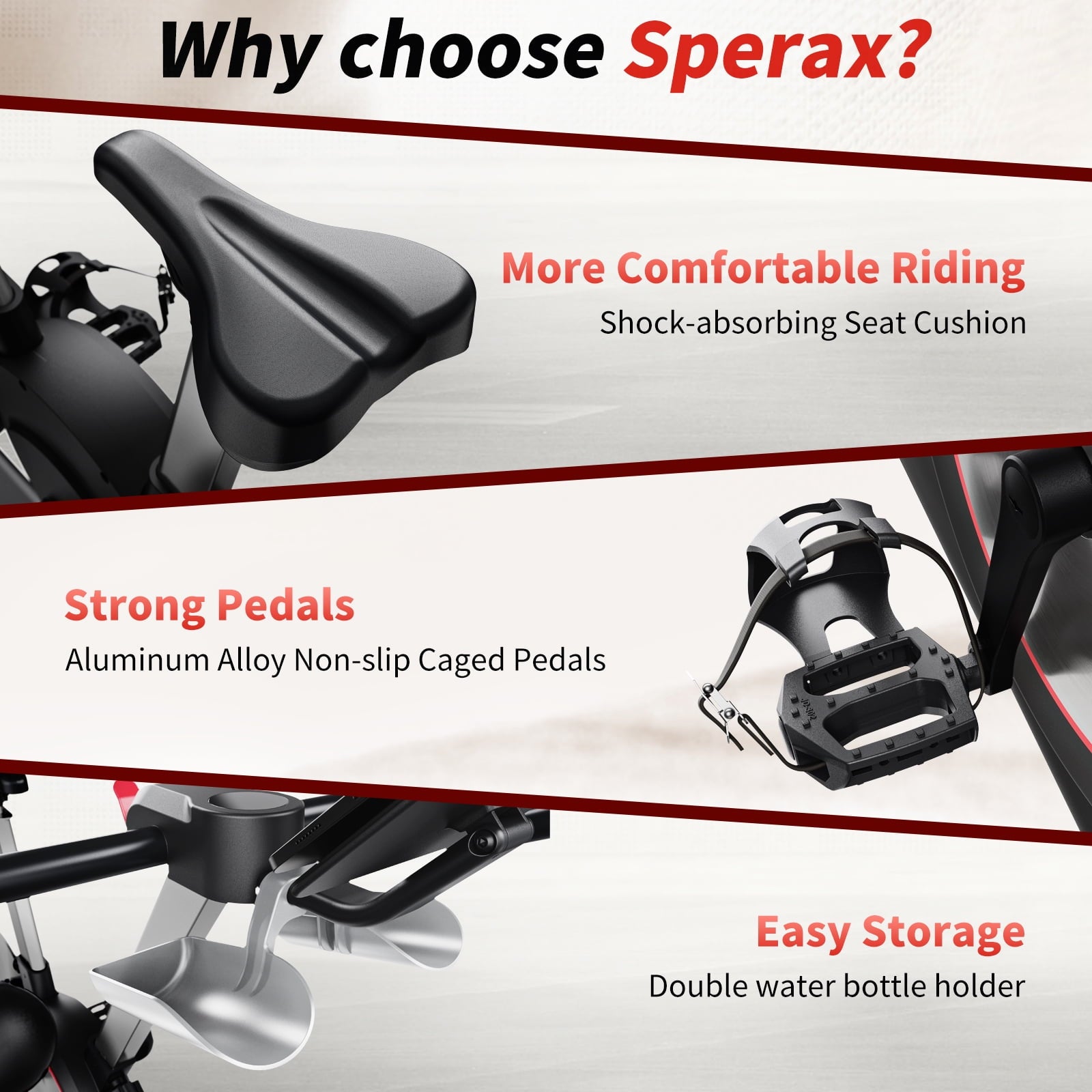 Stationary Exercise Bike for Home with Adjustable Resistance – 300LB Capacity