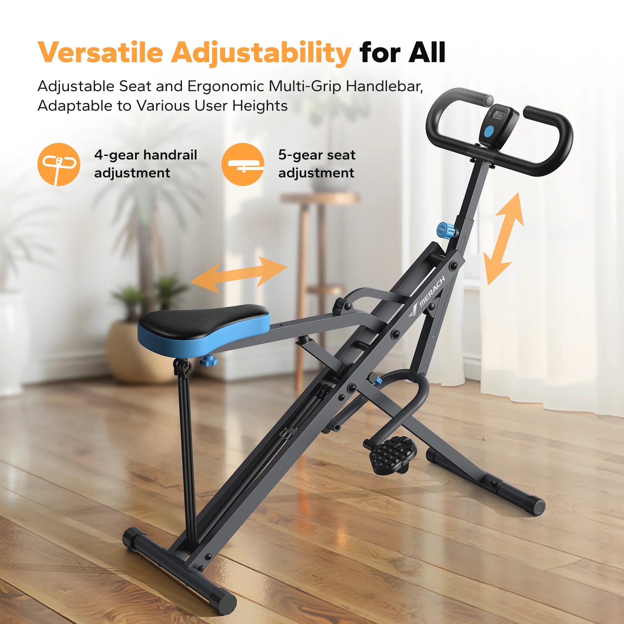 2-in-1 Squat & Rowing Machine – Foldable Glute & Leg Trainer, Home Gym Exercise Equipment for Full Body Workout