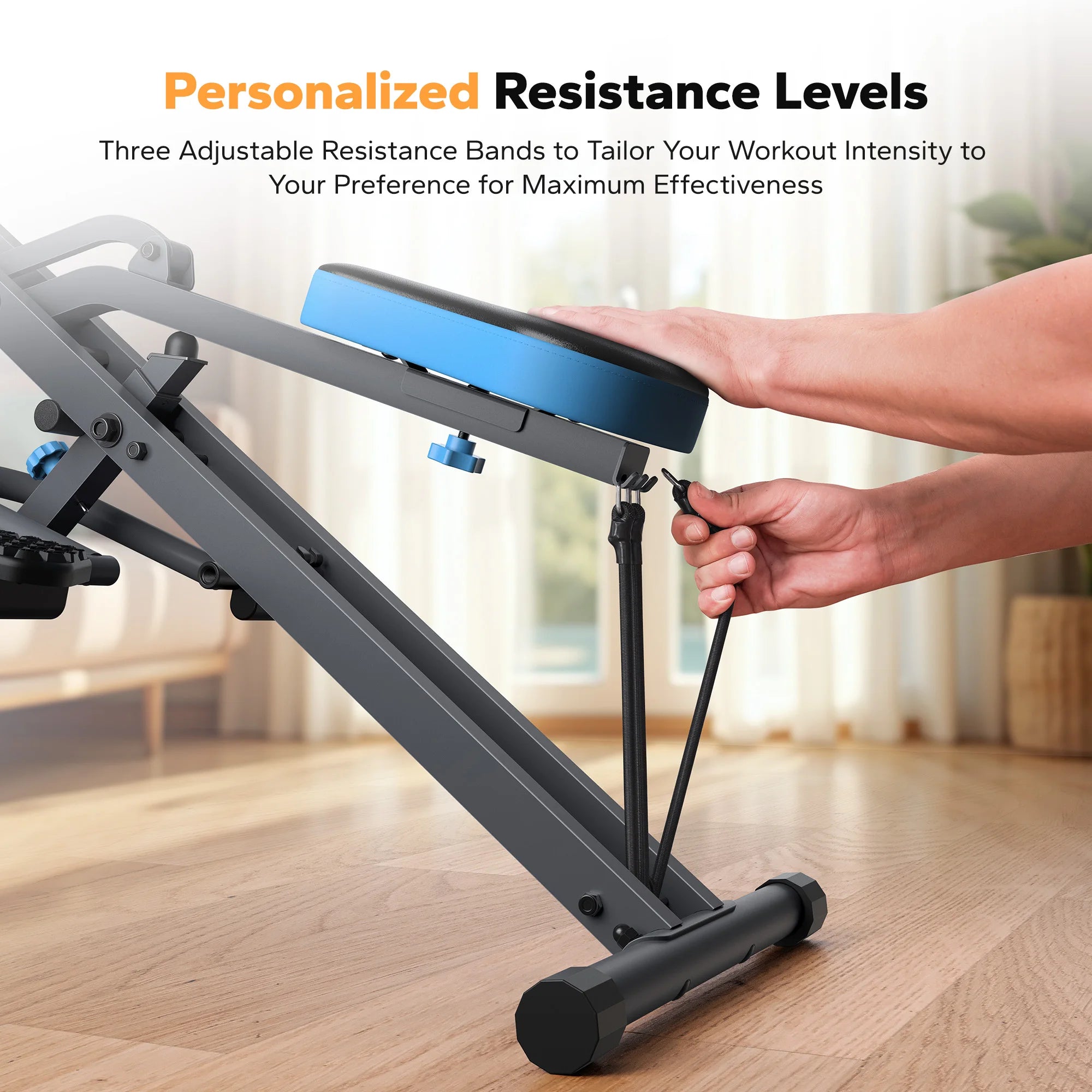 2-in-1 Squat & Rowing Machine – Foldable Glute & Leg Trainer, Home Gym Exercise Equipment for Full Body Workout