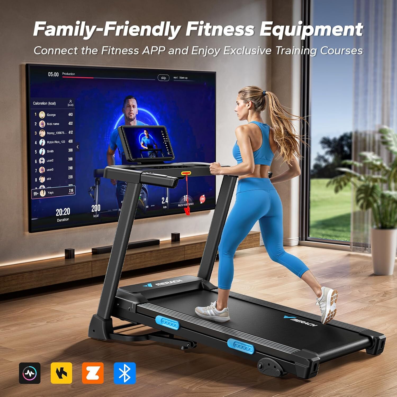 MERACH Foldable Incline Treadmill 7.5MPH – Quiet Home Treadmill with Double Deck Technology & Compact Design