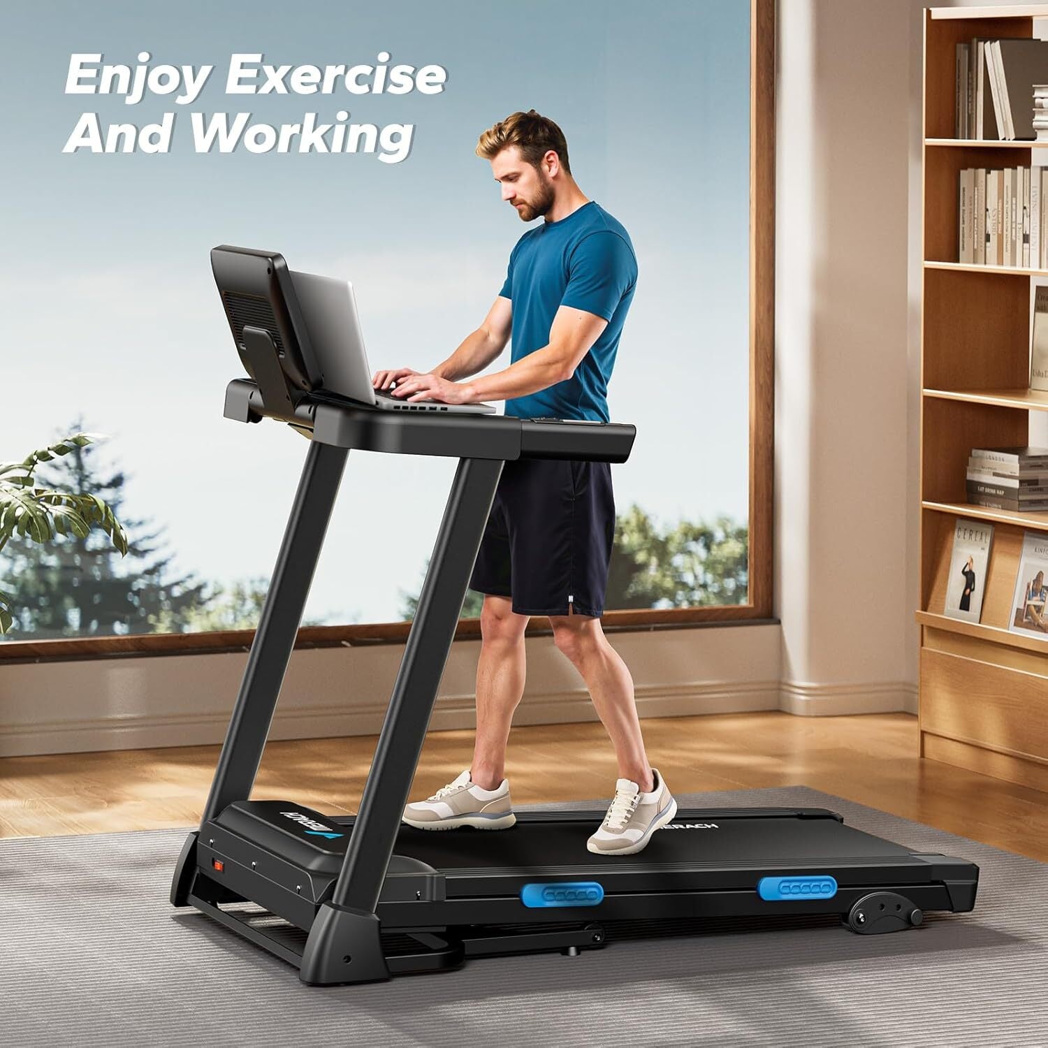 MERACH Foldable Incline Treadmill 7.5MPH – Quiet Home Treadmill with Double Deck Technology & Compact Design