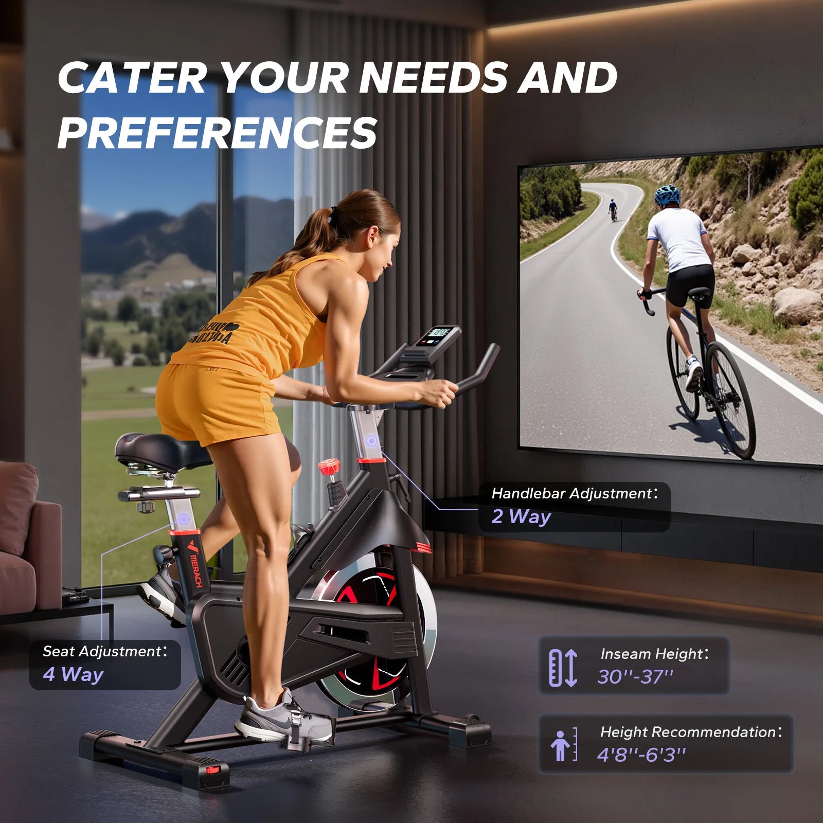 Exercise Bike S38 – Indoor Cycling Bike with Magnetic Resistance, Exclusive Fitness App, 300Lbs Capacity, Comfortable Seat & Tablet Mount for Home Gym & Weight Loss