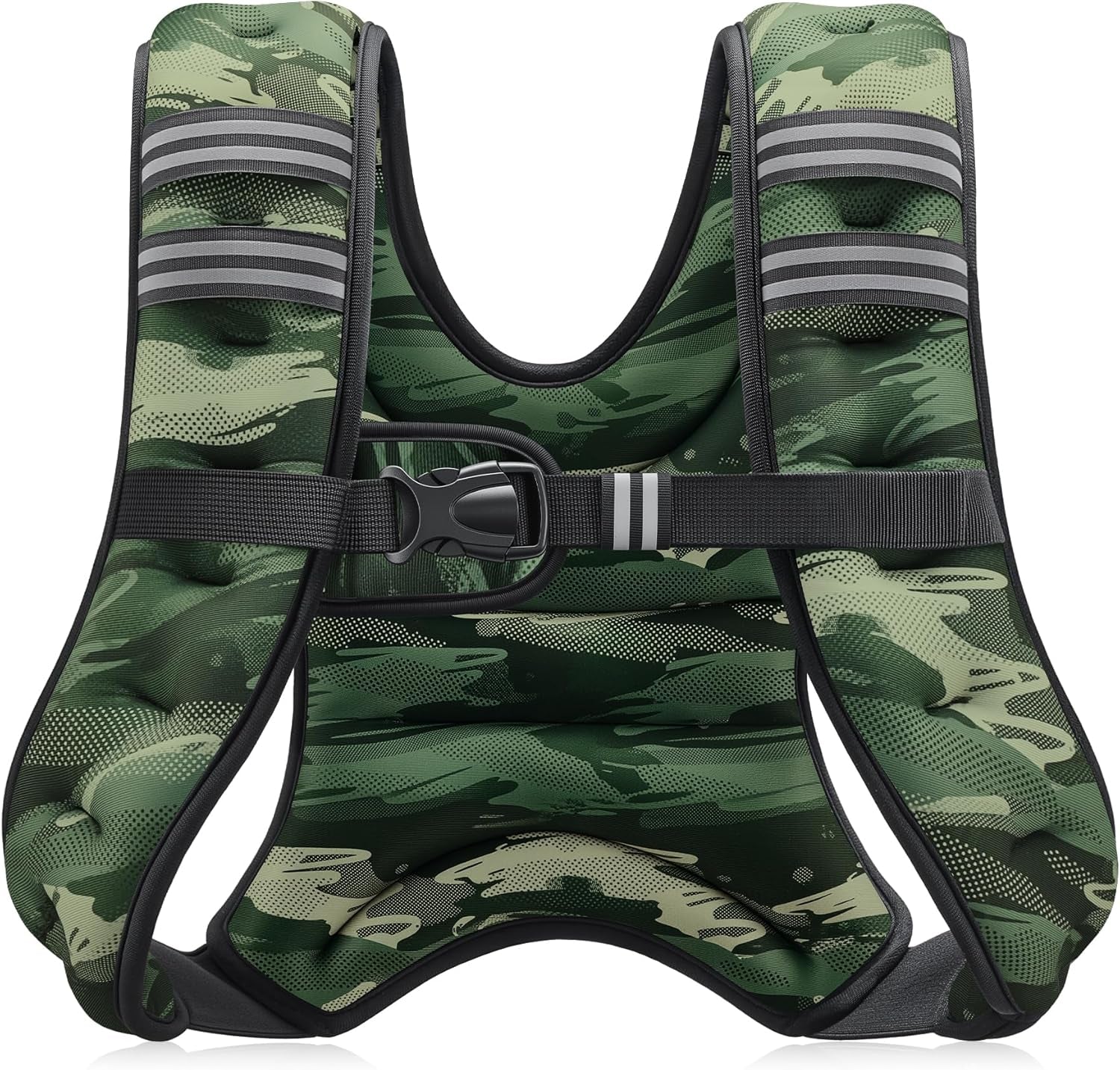 Weighted Vest, 6Lb/8Lb/12Lb/16Lb/20Lb/25Lb/30Lb Weight Vest with Reflective Stripe for Workout, Strength Training, Running, Fitness, Muscle Building, Weight Loss, Weightlifting