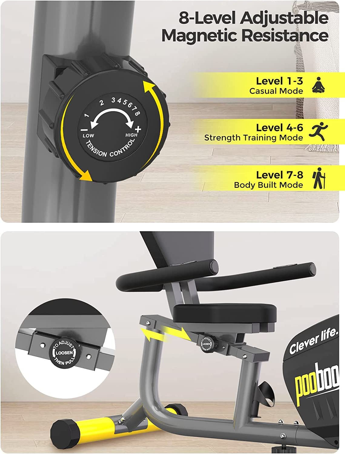 Magnetic Recumbent Exercise Bike for Home – Stationary Cycling Fitness & Cardio Training