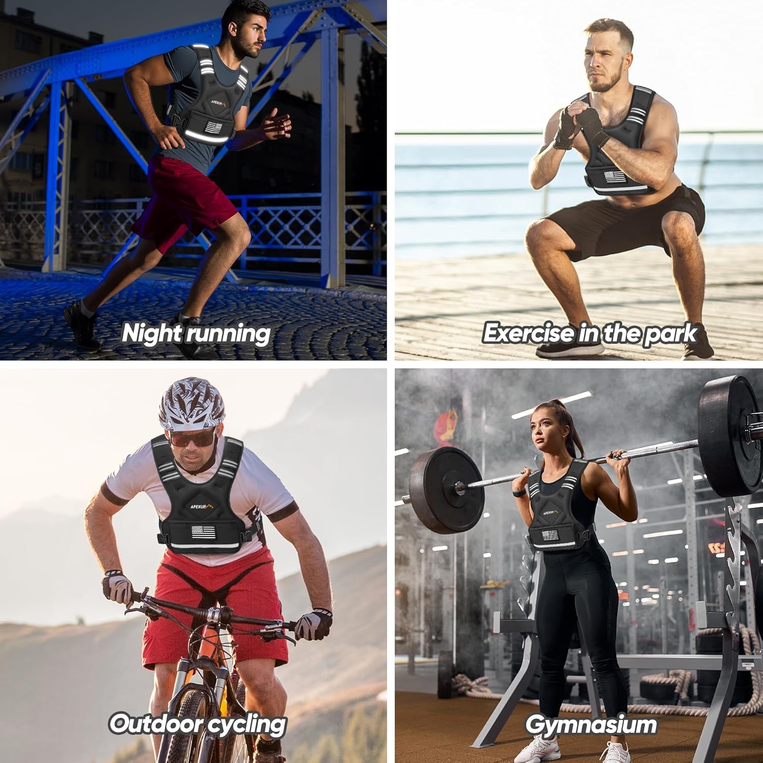 Adjustable Weighted Vest for Men & Women – 4–32 lbs with Iron Sand Weights & Large Pocket – Black Weight Vest for Running, Walking & Strength Training