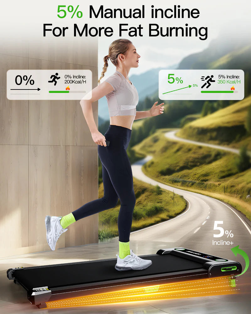 Under Desk Treadmill with Incline – Walking Pad for Home Office & Compact Fitness