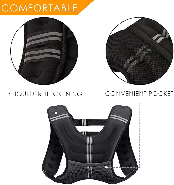Adjustable Weighted Vest for Men & Women (8–30 lbs) – Strength Training, Cardio, Running, Weight Loss, Reflective Safety Straps