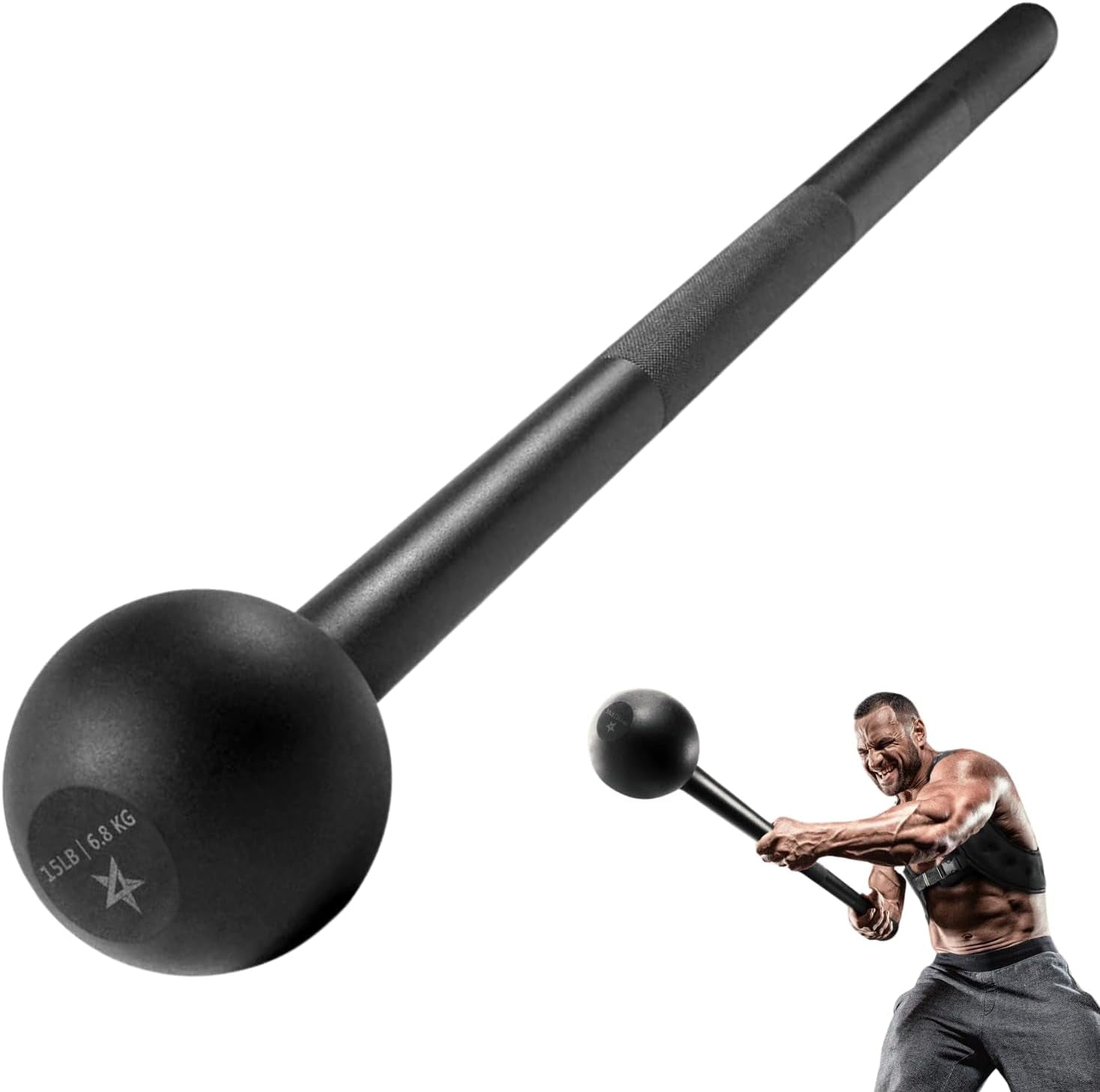 Steel Mace Bell for Strength Training – Full Body Workout, Grip & Shoulder Exercise Equipment, Forearm & Muscle Conditioning, Rehabilitation & Mobility Tool – 5lb to 30lb Weights for Men & Women