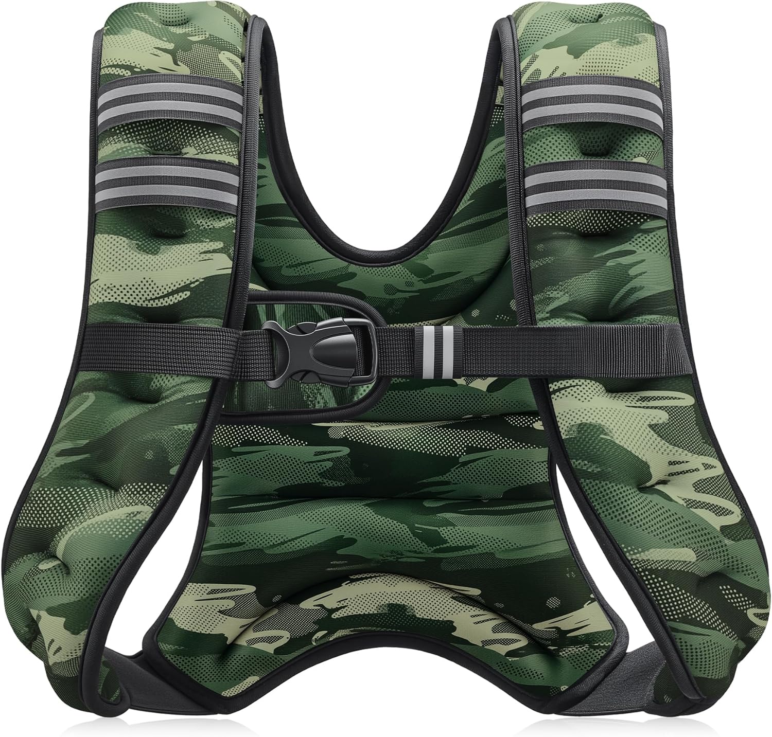 Weighted Vest, 6Lb/8Lb/12Lb/16Lb/20Lb/25Lb/30Lb Weight Vest with Reflective Stripe for Workout, Strength Training, Running, Fitness, Muscle Building, Weight Loss, Weightlifting