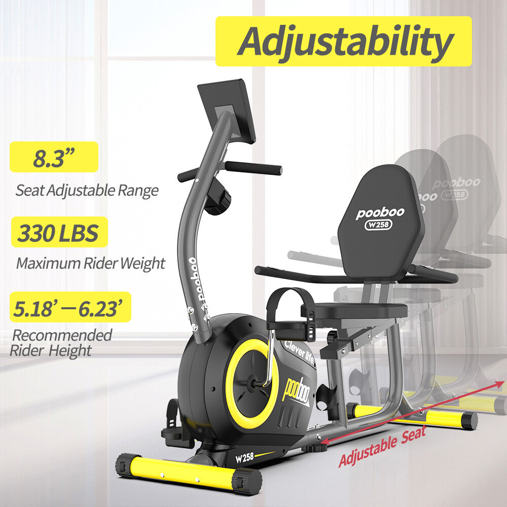 Magnetic Recumbent Exercise Bike for Home – Stationary Cycling Fitness & Cardio Training