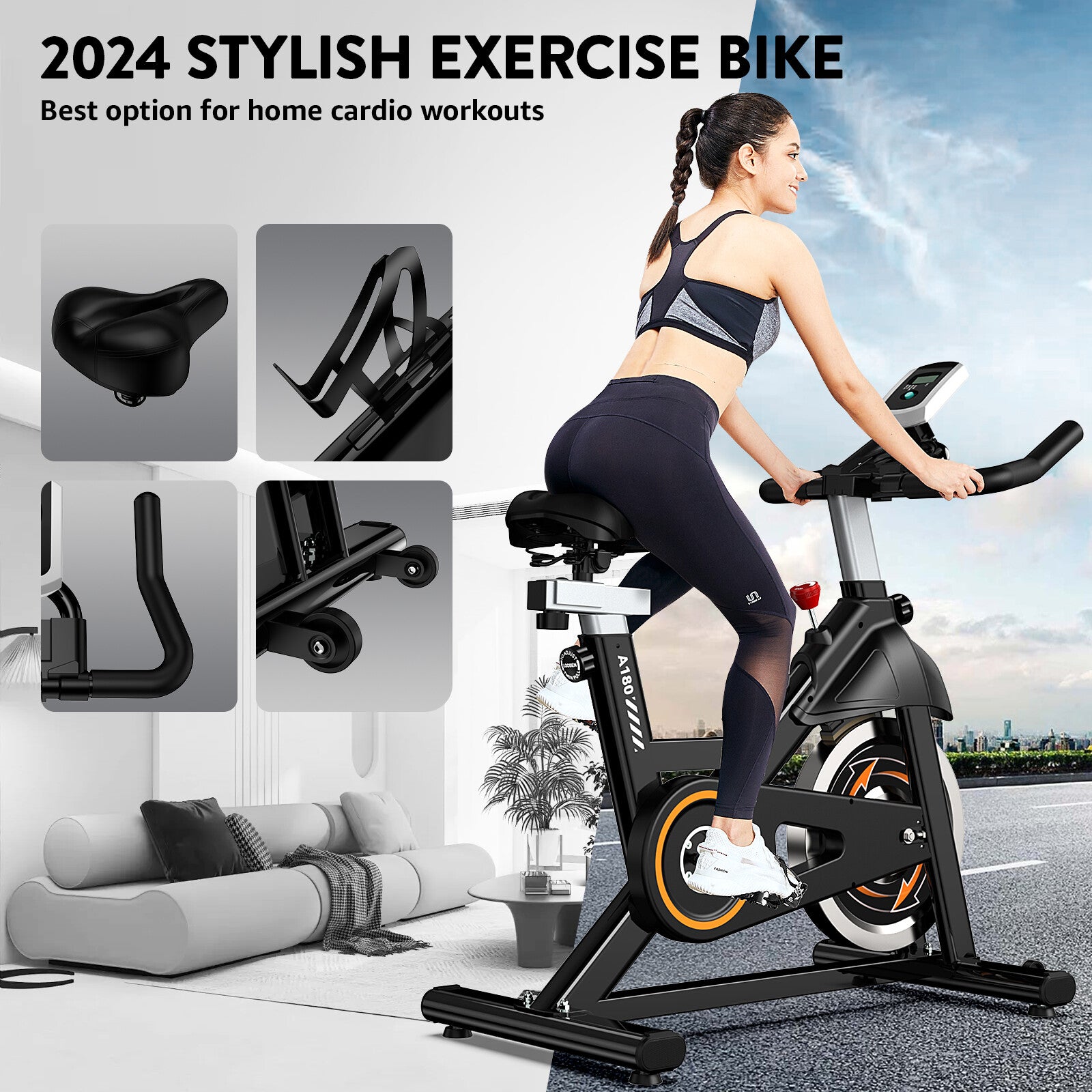 Home Exercise Bike – Indoor Cycling Stationary Bicycle for Cardio & Full Body Workout