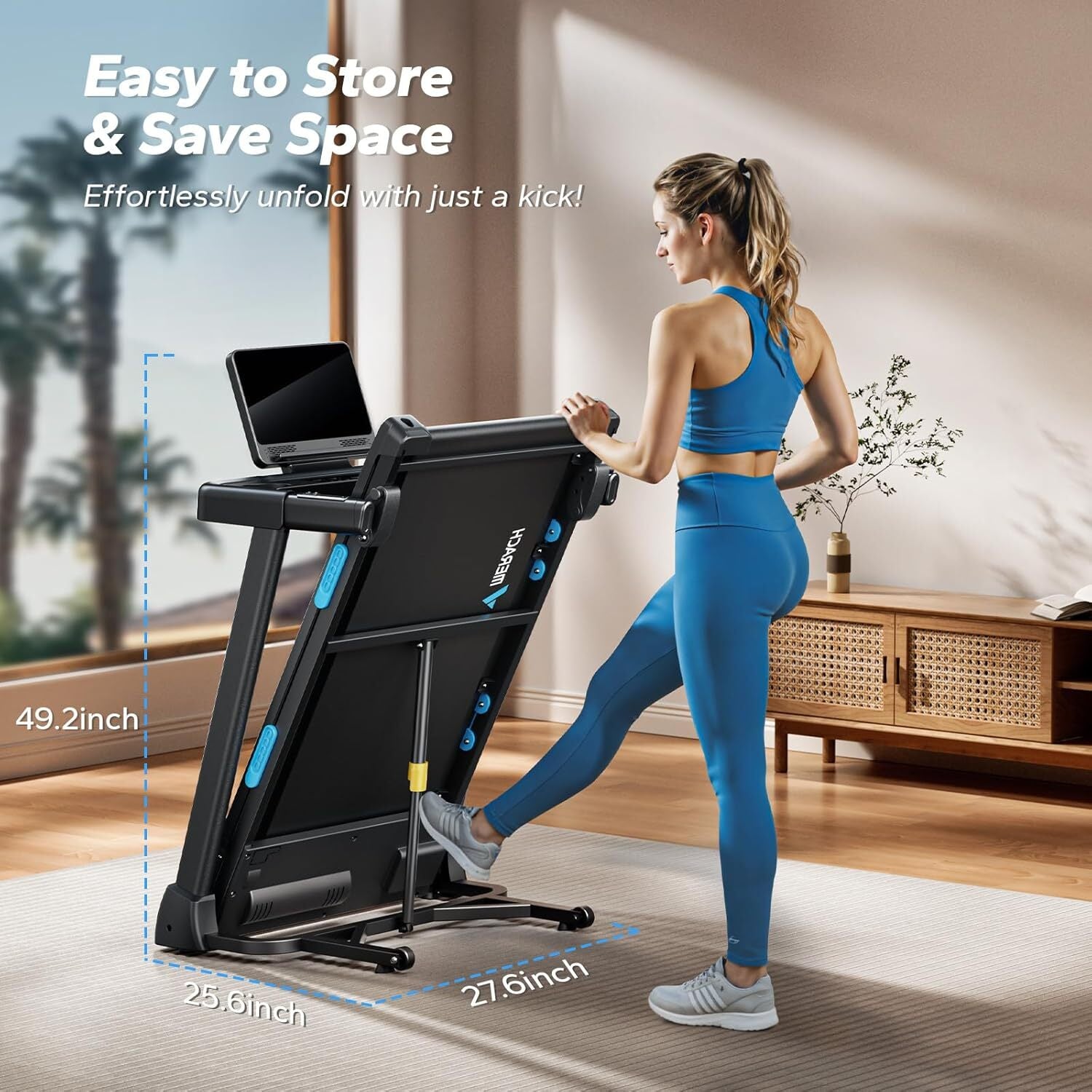 MERACH Foldable Incline Treadmill 7.5MPH – Quiet Home Treadmill with Double Deck Technology & Compact Design