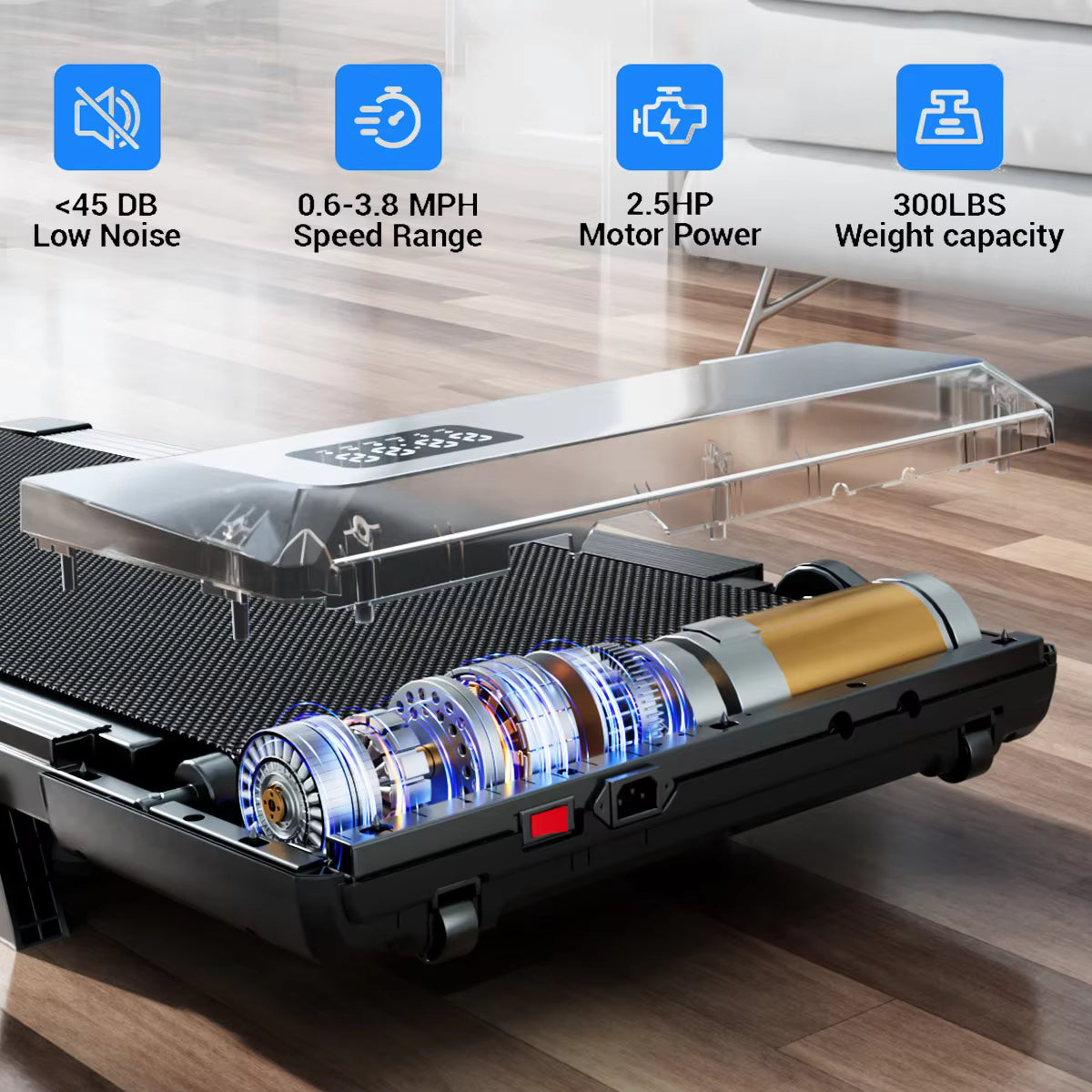 3-in-1 Foldable Under Desk Treadmill – Smart Walking Pad with Incline & Remote Control