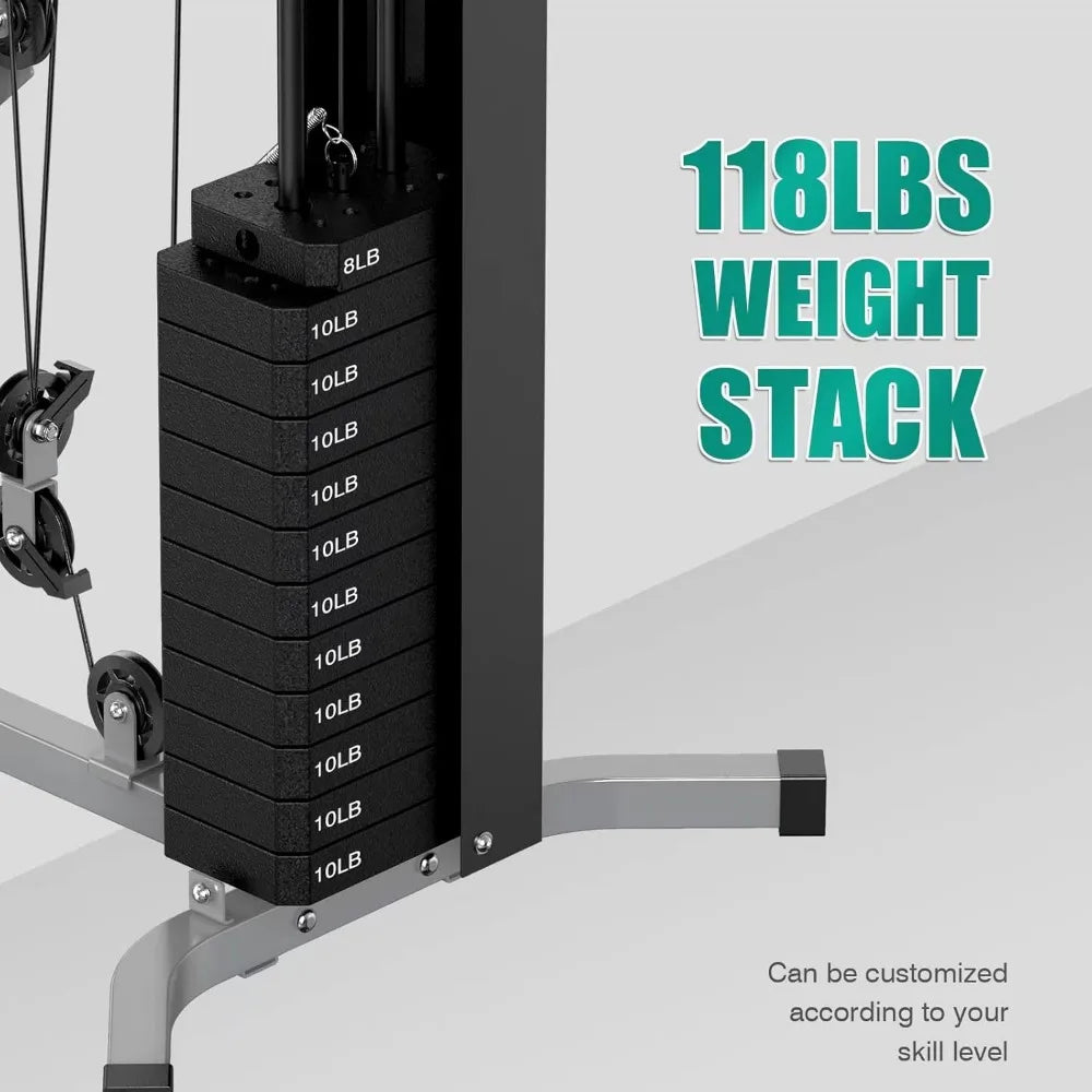 Multifunctional Home Gym Equipment Workout Station with Pulley System