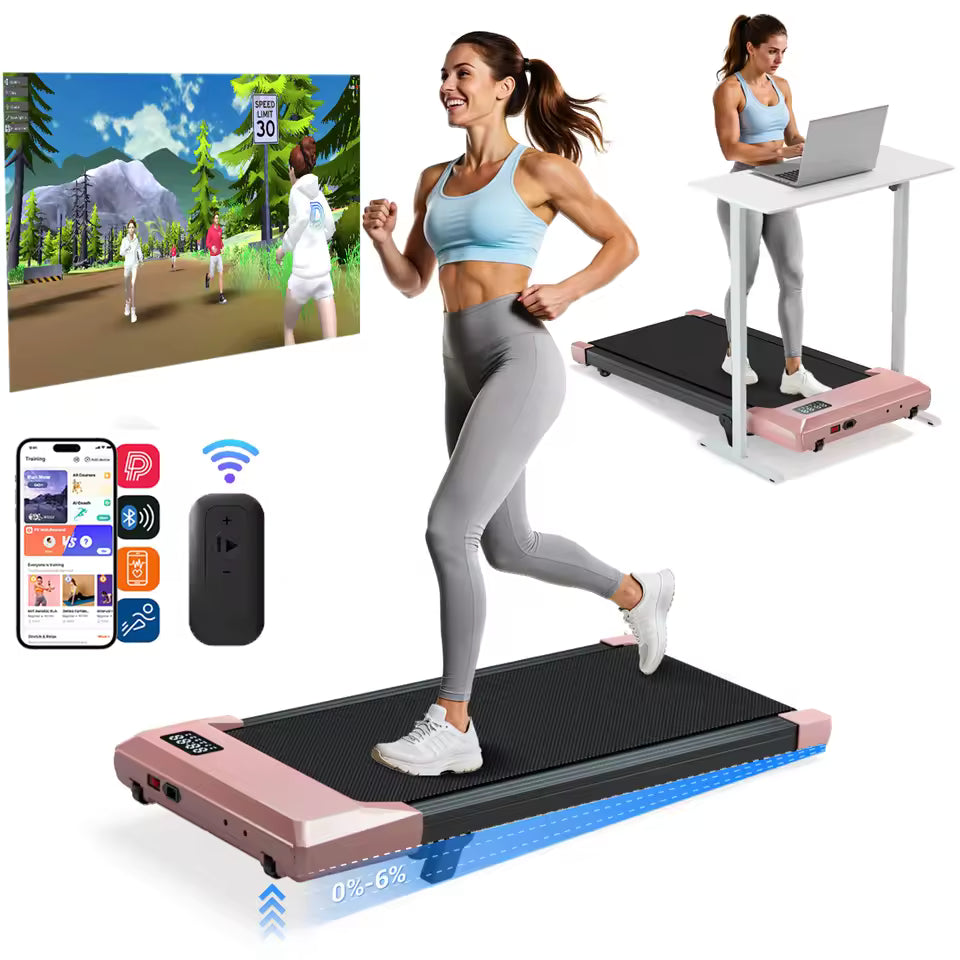 3-in-1 Foldable Under Desk Treadmill – Smart Walking Pad with Incline & Remote Control