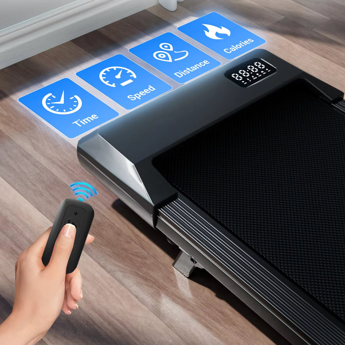 3-in-1 Foldable Under Desk Treadmill – Smart Walking Pad with Incline & Remote Control