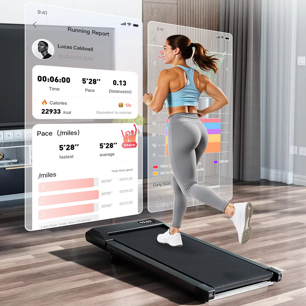 3-in-1 Foldable Under Desk Treadmill – Smart Walking Pad with Incline & Remote Control