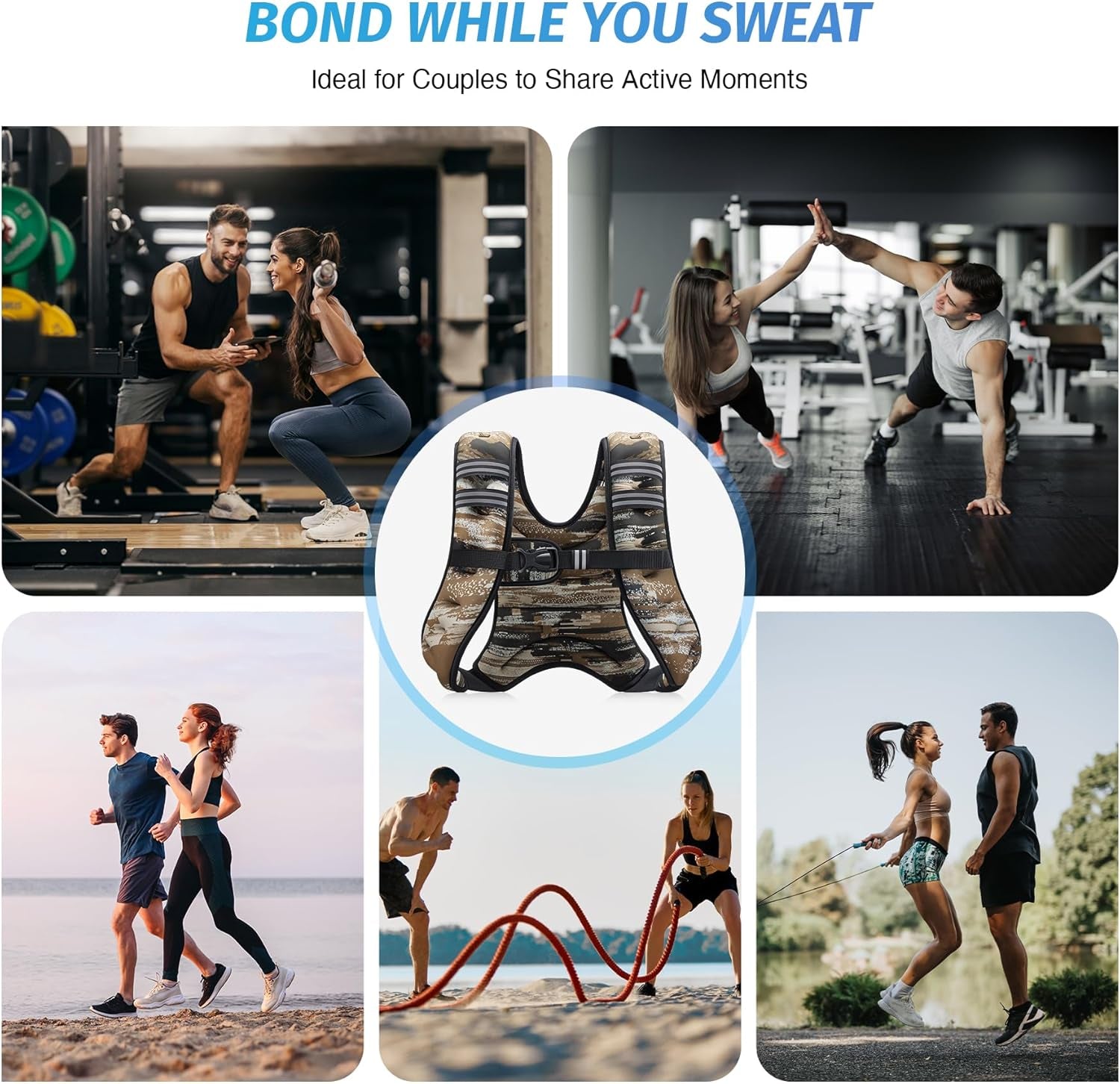 Weighted Vest, 6Lb/8Lb/12Lb/16Lb/20Lb/25Lb/30Lb Weight Vest with Reflective Stripe for Workout, Strength Training, Running, Fitness, Muscle Building, Weight Loss, Weightlifting
