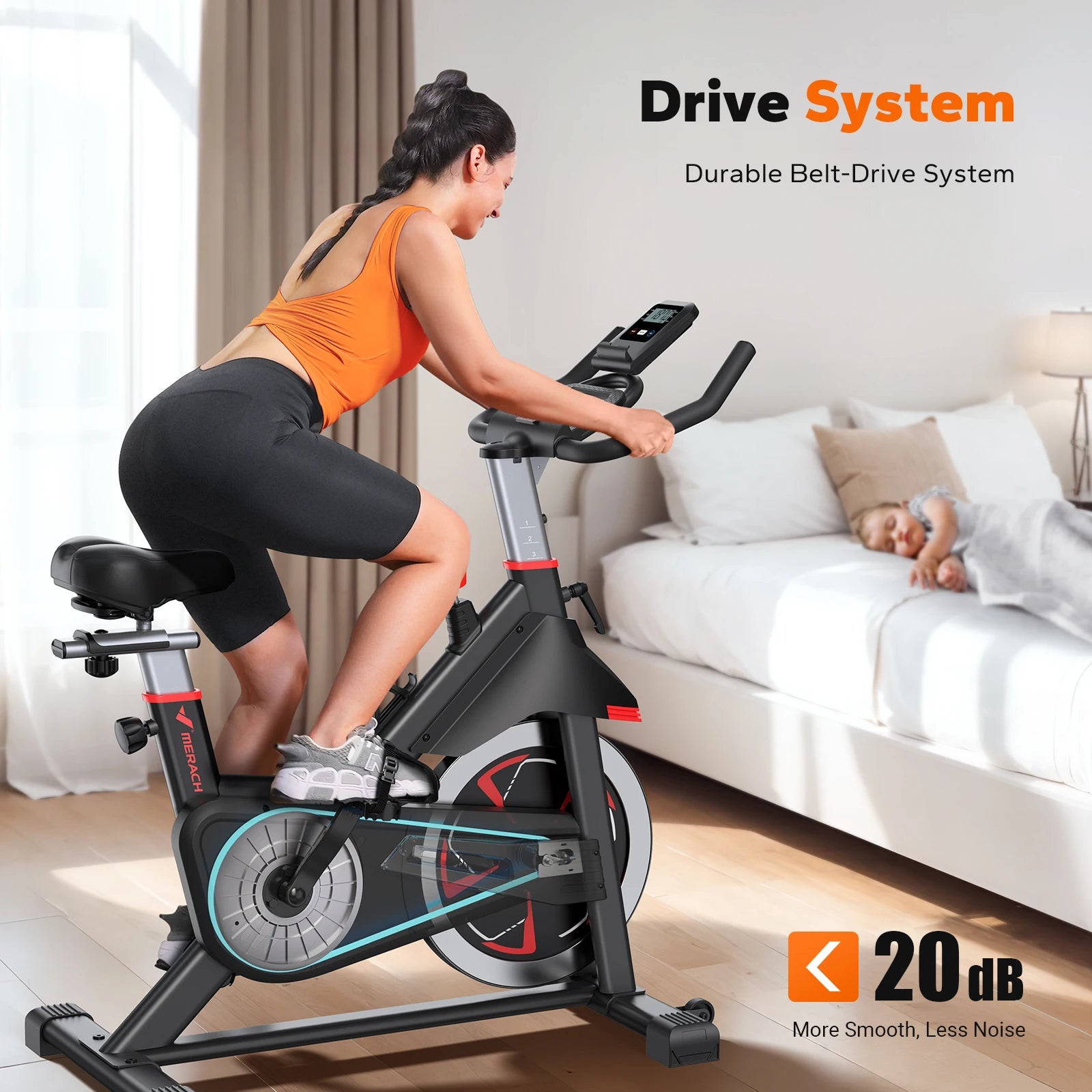 Exercise Bike S38 – Indoor Cycling Bike with Magnetic Resistance, Exclusive Fitness App, 300Lbs Capacity, Comfortable Seat & Tablet Mount for Home Gym & Weight Loss