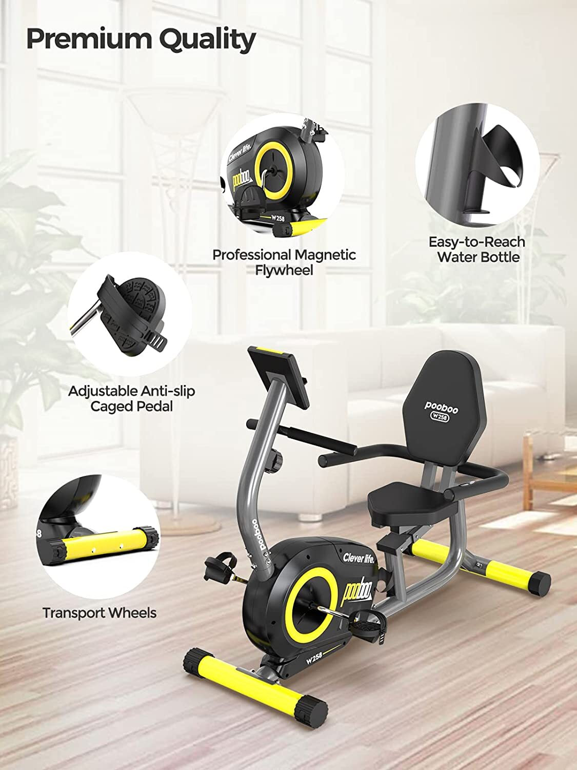 Magnetic Recumbent Exercise Bike for Home – Stationary Cycling Fitness & Cardio Training